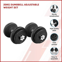 Thumbnail for 20KG Dumbbell Adjustable Weight Set