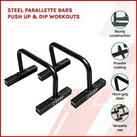 Thumbnail for Steel Parallette Bars Push Up & Dip Workouts