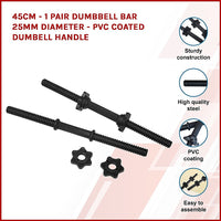 Thumbnail for 45cm - 1 Pair Dumbbell Bar 25mm Diameter - PVC Coated Dumbell Handle