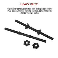 Thumbnail for 45cm - 1 Pair Dumbbell Bar 25mm Diameter - PVC Coated Dumbell Handle