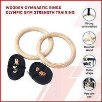 Thumbnail for Wooden Gymnastic Rings Olympic Gym Strength Training