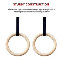 Thumbnail for Wooden Gymnastic Rings Olympic Gym Strength Training