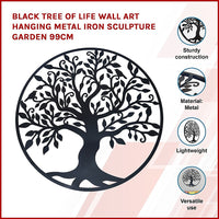 Thumbnail for Black Tree of Life Wall Art Hanging Metal Iron Sculpture Garden 99cm