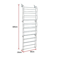 Thumbnail for 36 Pair Shoe Holder Organiser Over The Door Hanging Shelf Rack Storage Hook