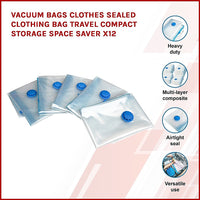 Thumbnail for Vacuum Bags Clothes Sealed Clothing Bag Travel Compact Storage Space Saver x12