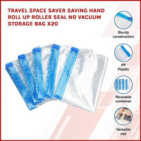 Thumbnail for Travel Space Saver Saving Hand Roll Up Roller Seal No Vacuum Storage Bag x20