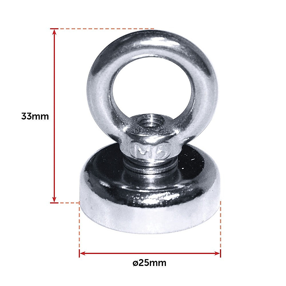 12Kg SALVAGE Strong MAGNET N52 Neodymium Eyebolt Circular Ring