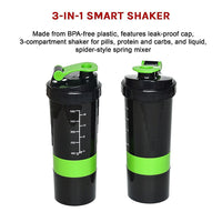 Thumbnail for 2x Protein Gym Shaker Premium 3 in 1 Smart Style Blender Mixer Cup Bottle Spider