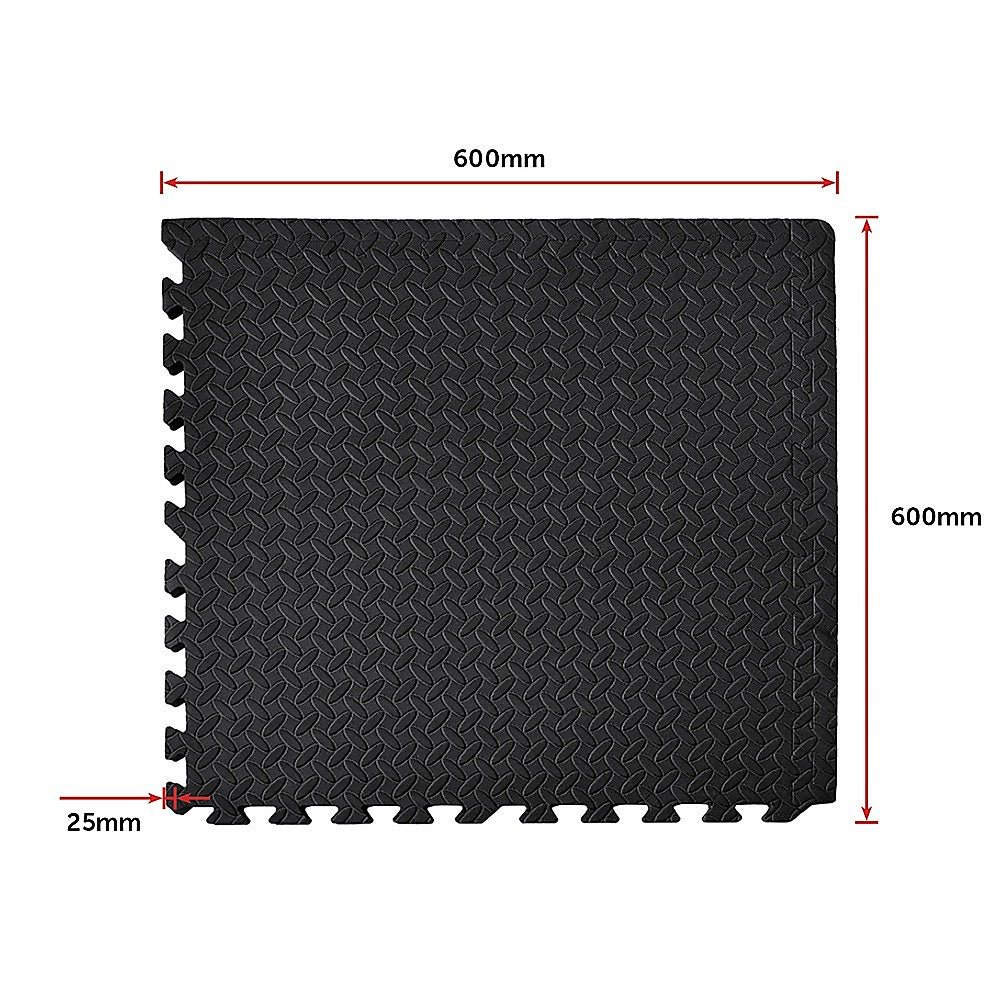 12 Tiles EVA Rubber Foam Gym Mat 60cm x 60cm 2.5cm Fitness Flooring