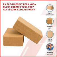 Thumbnail for 2x ECO-Friendly Cork Yoga Block Organic Yoga Prop Accessory Exercise Brick