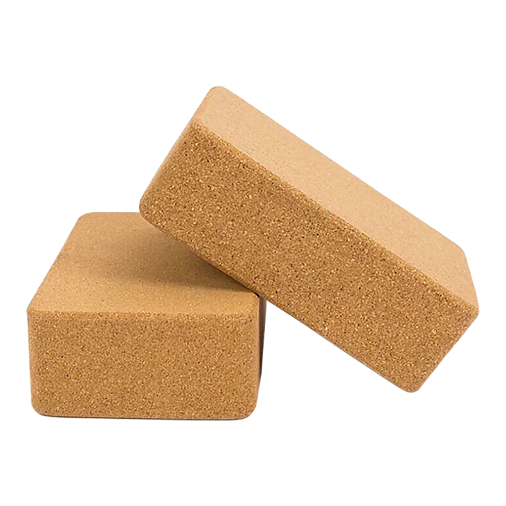 2x ECO-Friendly Cork Yoga Block Organic Yoga Prop Accessory Exercise Brick