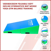 Thumbnail for 120x60x35cm Foldable Soft Incline Gymnastics Mat Wedge Yoga Gym Balance Training