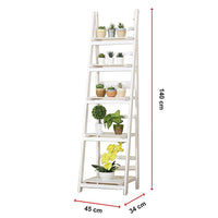 Thumbnail for 5 Tier Wooden Ladder Shelf Stand Storage Book Shelves Shelving Display Rack