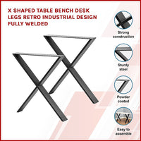 Thumbnail for X Shaped Table Bench Desk Legs Retro Industrial Design Fully Welded