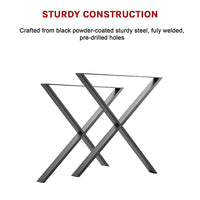 Thumbnail for X Shaped Table Bench Desk Legs Retro Industrial Design Fully Welded