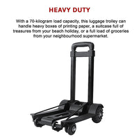 Thumbnail for Portable Cart Folding Dolly Push Truck Hand Collapsible Trolley Luggage 70Kg