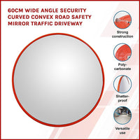 Thumbnail for 60cm Wide Angle Security Curved Convex Road Safety Mirror Traffic Driveway