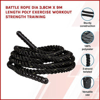 Thumbnail for Battle Rope Dia 3.8cm x 9M length Poly Exercise Workout Strength Training