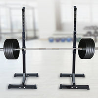 Thumbnail for Pair of Adjustable Squat Rack Sturdy Steel Barbell Bench Press Stands GYM/HOME