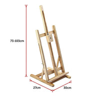 Thumbnail for Tabletop Easel Wood Studio H-Frame Artist Art Display Painting Shop Tripod Stand Wedding