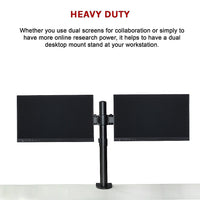 Thumbnail for Dual LCD Monitor Desk Mount Stand Adjustable Fits 2 Screens Up To 27