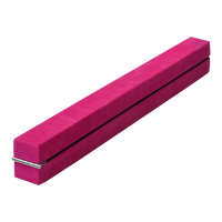 Thumbnail for 2.2m Gymnastics Folding Balance Beam Pink Synthetic Suede