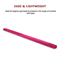 Thumbnail for 2.2m Gymnastics Folding Balance Beam Pink Synthetic Suede