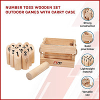 Thumbnail for Number Toss Wooden Set Outdoor Games with Carry Case