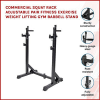 Thumbnail for Commercial Squat Rack Adjustable Pair Fitness Exercise Weight Lifting Gym Barbell Stand