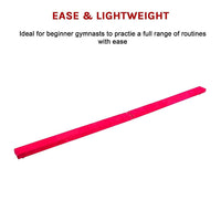 Thumbnail for 2.4m (8FT) Gymnastics Folding Balance Beam Pink Synthetic Suede