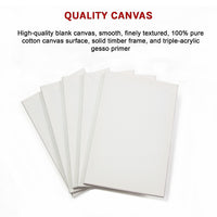 Thumbnail for 5 pack of 20x30cm Artist Blank Stretched Canvas Canvases Art Large White Range Oil Acrylic Wood