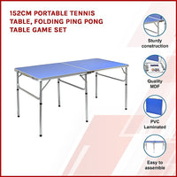 Thumbnail for 152cm Portable Tennis Table, Folding Ping Pong Table Game Set