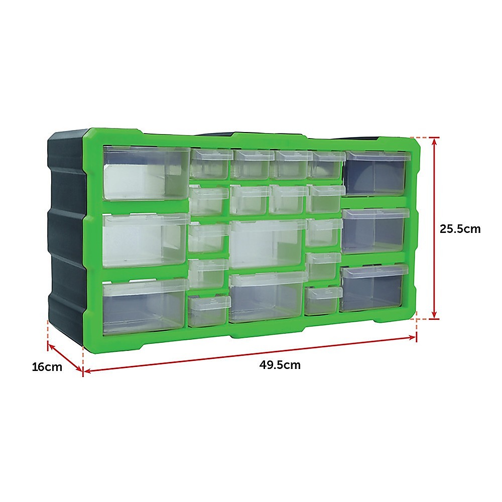 22 Multi Drawer Parts Storage Cabinet Unit Organiser Home Garage Tool Box