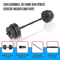 Thumbnail for 20kg Dumbbell Set Home Gym Fitness Exercise Weights Bar Plate