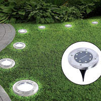 Thumbnail for 12x Solar Powered LED Buried Inground Recessed Light Garden Outdoor Deck Path