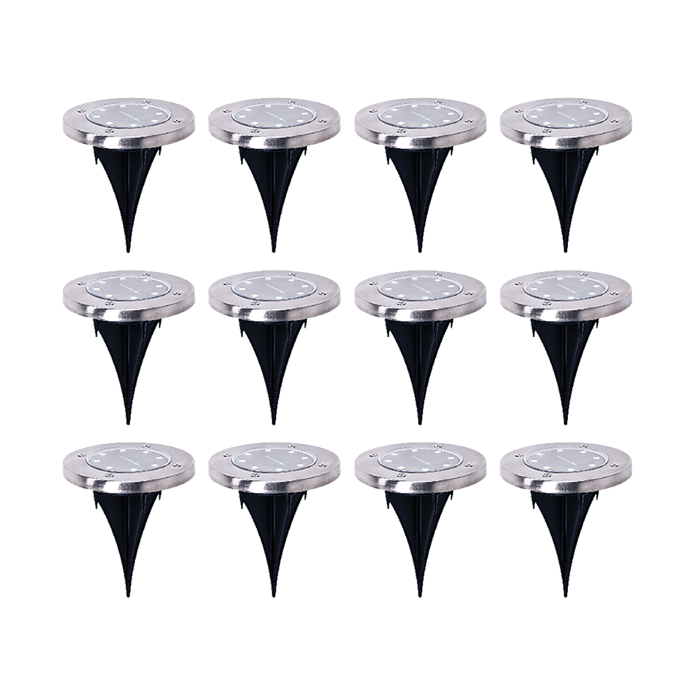 12x Solar Powered LED Buried Inground Recessed Light Garden Outdoor Deck Path