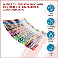 Thumbnail for Glitter Gel Pens (100 pack) with 2.5X More Ink - Craft, Kids & Adult Colouring