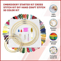 Thumbnail for Embroidery Starter Kit Cross Stitch Kit DIY Hand Craft Stitch 50 Color Kit