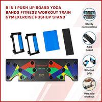 Thumbnail for 9 in 1 Push Up Board Yoga Bands Fitness Workout Train Gym Exercise Pushup Stand