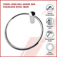 Thumbnail for Towel Ring Rail Grade 304 Stainless Steel 18cm