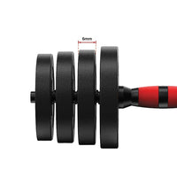 Thumbnail for 20kg Adjustable Rubber Dumbbell Set Barbell Home GYM Exercise Weights