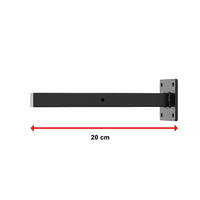 Thumbnail for 20cm Floating Shelf Brackets Industrial Metal Shelving Supports 4-Pack - Black