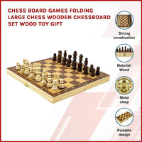 Thumbnail for Chess Board Games Folding Large Chess Wooden Chessboard Set Wood Toy Gift