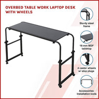 Thumbnail for Overbed Table Work Laptop Desk with Wheels