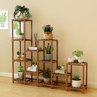 Thumbnail for Indoor Outdoor Garden Plant Stand Planter Flower Pot Shelf Wooden Shelving - 12 Shelves