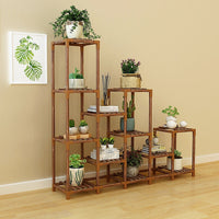 Thumbnail for Indoor Outdoor Garden Plant Stand Planter Flower Pot Shelf Wooden Shelving - 12 Shelves