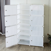 Thumbnail for White Cube DIY Shoe Cabinet Rack Storage Portable Stackable Organiser Stand