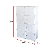 Thumbnail for White Cube DIY Shoe Cabinet Rack Storage Portable Stackable Organiser Stand