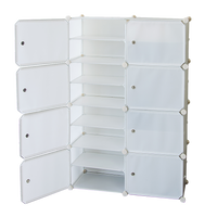 Thumbnail for White Cube DIY Shoe Cabinet Rack Storage Portable Stackable Organiser Stand