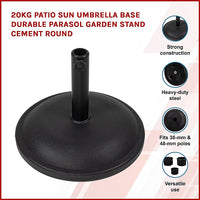 Thumbnail for 20kg Patio Sun Umbrella Base Durable Parasol Garden Stand Cement Round